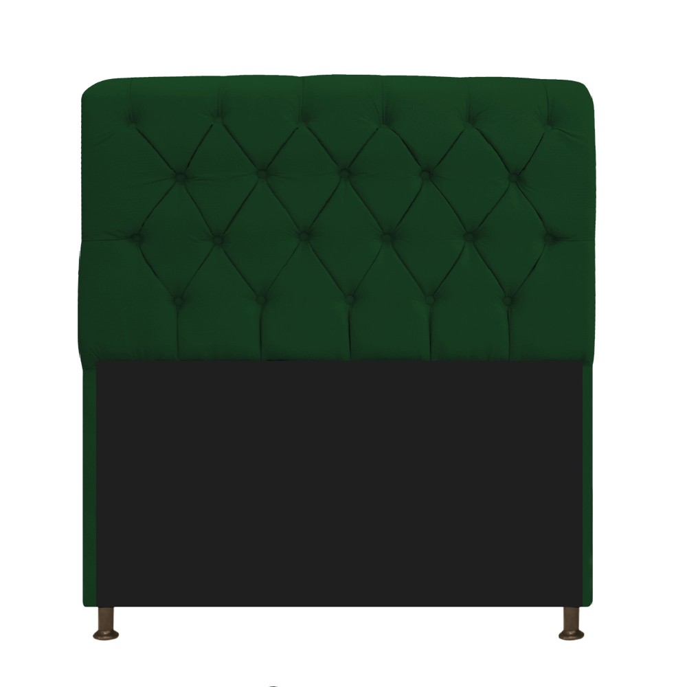 Kit Cabeceira Lady e Recamier Ari 90 cm Solteiro Suede Verde - Amarena Móveis