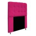 Kit Cabeceira e Calçadeira Baú Estofada Mel 100 cm Solteiro Com Capitonê Suede Pink - Amarena Móveis