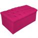 Kit Cabeceira e Calçadeira Baú Estofada Mel 100 cm Solteiro Com Capitonê Suede Pink - Amarena Móveis