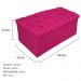 Kit Cabeceira e Calçadeira Baú Estofada Mel 100 cm Solteiro Com Capitonê Suede Pink - Amarena Móveis
