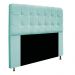 Kit Cabeceira e Calçadeira Baú Estofada Mel 140 cm Casal Com Botonê  Suede Azul Tiffany - Amarena Móveis