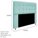 Kit Cabeceira e Calçadeira Baú Estofada Mel 140 cm Casal Com Botonê  Suede Azul Tiffany - Amarena Móveis