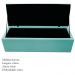 Kit Cabeceira e Calçadeira Baú Estofada Mel 140 cm Casal Com Botonê  Suede Azul Tiffany - Amarena Móveis