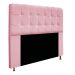 Kit Cabeceira e Calçadeira Baú Estofada Mel 140 cm Casal Com Botonê  Suede Rosa Bebê - Amarena Móveis