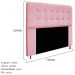 Kit Cabeceira e Calçadeira Baú Estofada Mel 140 cm Casal Com Botonê  Suede Rosa Bebê - Amarena Móveis