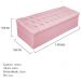 Kit Cabeceira e Calçadeira Baú Estofada Mel 140 cm Casal Com Botonê  Suede Rosa Bebê - Amarena Móveis