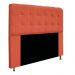 Kit Cabeceira e Calçadeira Baú Estofada Mel 140 cm Casal Com Botonê  Suede Terracota - Amarena Móveis
