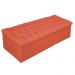 Kit Cabeceira e Calçadeira Baú Estofada Mel 140 cm Casal Com Botonê  Suede Terracota - Amarena Móveis