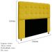 Kit Cabeceira e Calçadeira Baú Estofada Mel 140 cm Casal Com Capitonê Suede Amarelo - Amarena Móveis