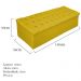 Kit Cabeceira e Calçadeira Baú Estofada Mel 140 cm Casal Com Capitonê Suede Amarelo - Amarena Móveis