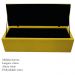 Kit Cabeceira e Calçadeira Baú Estofada Mel 140 cm Casal Com Capitonê Suede Amarelo - Amarena Móveis