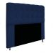Kit Cabeceira e Calçadeira Baú Estofada Mel 140 cm Casal Com Capitonê Suede Azul Marinho - Amarena Móveis