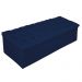 Kit Cabeceira e Calçadeira Baú Estofada Mel 140 cm Casal Com Capitonê Suede Azul Marinho - Amarena Móveis