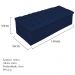 Kit Cabeceira e Calçadeira Baú Estofada Mel 140 cm Casal Com Capitonê Suede Azul Marinho - Amarena Móveis