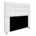 Kit Cabeceira e Calçadeira Baú Estofada Mel 140 cm Casal Com Capitonê Suede Branco - Amarena Móveis