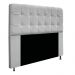 Kit Cabeceira e Calçadeira Baú Estofada Mel 140 cm Casal Com Capitonê Suede Cinza - Amarena Móveis