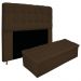Kit Cabeceira e Calçadeira Baú Estofada Mel 140 cm Casal Com Capitonê Suede Marrom - Amarena Móveis