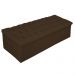 Kit Cabeceira e Calçadeira Baú Estofada Mel 140 cm Casal Com Capitonê Suede Marrom - Amarena Móveis