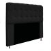 Kit Cabeceira e Calçadeira Baú Estofada Mel 140 cm Casal Com Capitonê Suede Preto - Amarena Móveis