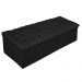 Kit Cabeceira e Calçadeira Baú Estofada Mel 140 cm Casal Com Capitonê Suede Preto - Amarena Móveis