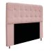 Kit Cabeceira e Calçadeira Baú Estofada Mel 140 cm Casal Com Capitonê Suede Rosê - Amarena Móveis