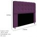 Kit Cabeceira e Calçadeira Baú Estofada Mel 140 cm Casal Com Capitonê Suede Roxo - Amarena Móveis
