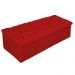 Kit Cabeceira e Calçadeira Baú Estofada Mel 140 cm Casal Com Capitonê Suede Vermelho - Amarena Móveis