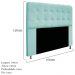 Kit Cabeceira e Calçadeira Baú Estofada Mel 160 cm Queen Size Com Botonê Suede Azul Tiffany - Amarena Móveis