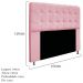 Kit Cabeceira e Calçadeira Baú Estofada Mel 160 cm Queen Size Com Botonê Suede Rosa Bebê - Amarena Móveis