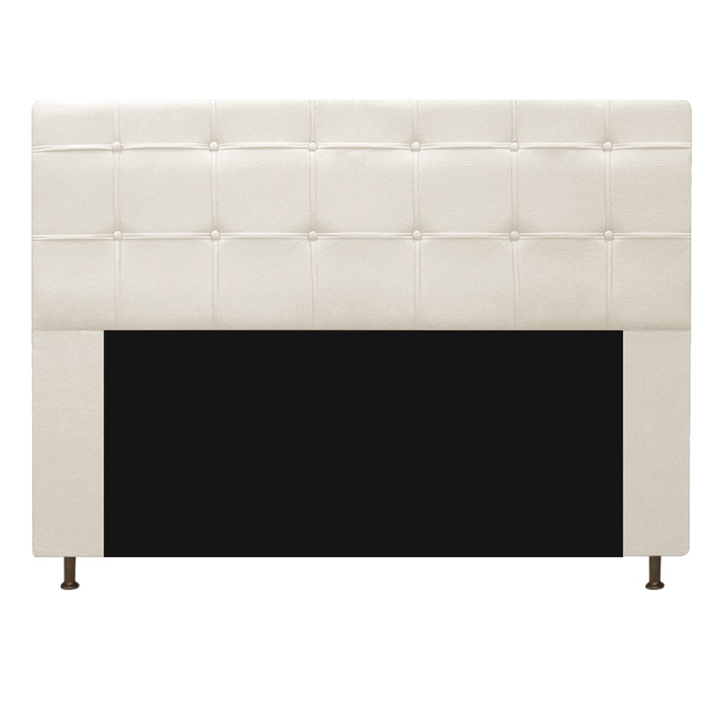 Kit Cabeceira e Calçadeira Baú Estofada Mel 160 cm Queen Size Com Capitonê Corano Bege - Amarena Móveis
