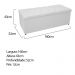 Kit Cabeceira e Calçadeira Baú Estofada Mel 160 cm Queen Size Com Capitonê Corano Branco - Amarena Móveis