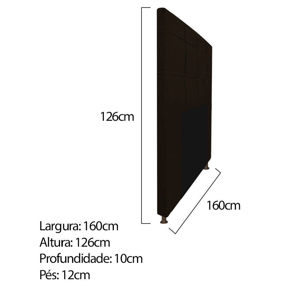 Kit Cabeceira e Calçadeira Baú Estofada Mel 160 cm Queen Size Com Capitonê Corano Marrom - Amarena Móveis
