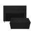 Kit Cabeceira e Calçadeira Baú Estofada Mel 160 cm Queen Size Com Capitonê Corano Preto - Amarena Móveis