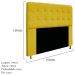 Kit Cabeceira e Calçadeira Baú Estofada Mel 160 cm Queen Size Com Capitonê Suede Amarelo - Amarena Móveis