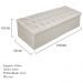 Kit Cabeceira e Calçadeira Baú Estofada Mel 160 cm Queen Size Com Capitonê Suede Bege - Amarena Móveis