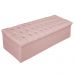 Kit Cabeceira e Calçadeira Baú Estofada Mel 160 cm Queen Size Com Capitonê Suede Rosê - Amarena Móveis