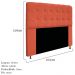 Kit Cabeceira e Calçadeira Baú Estofada Mel 195 cm King Size Com Botonê Suede Terracota - Amarena Móveis