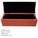 Kit Cabeceira e Calçadeira Baú Estofada Mel 195 cm King Size Com Botonê Suede Terracota - Amarena Móveis