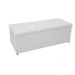 Kit Cabeceira e Calçadeira Baú Estofada Mel 195 cm King Size Com Capitonê Corano Branco - Amarena Móveis