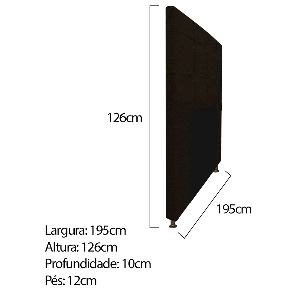 Kit Cabeceira e Calçadeira Baú Estofada Mel 195 cm King Size Com Capitonê Corano Marrom - Amarena Móveis