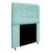 Kit Cabeceira e Calçadeira Baú Estofada Mel 90 cm Solteiro Com Botonê  Suede Azul Tiffany - Amarena Móveis