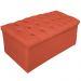 Kit Cabeceira e Calçadeira Baú Estofada Mel 90 cm Solteiro Com Botonê  Suede Terracota - Amarena Móveis