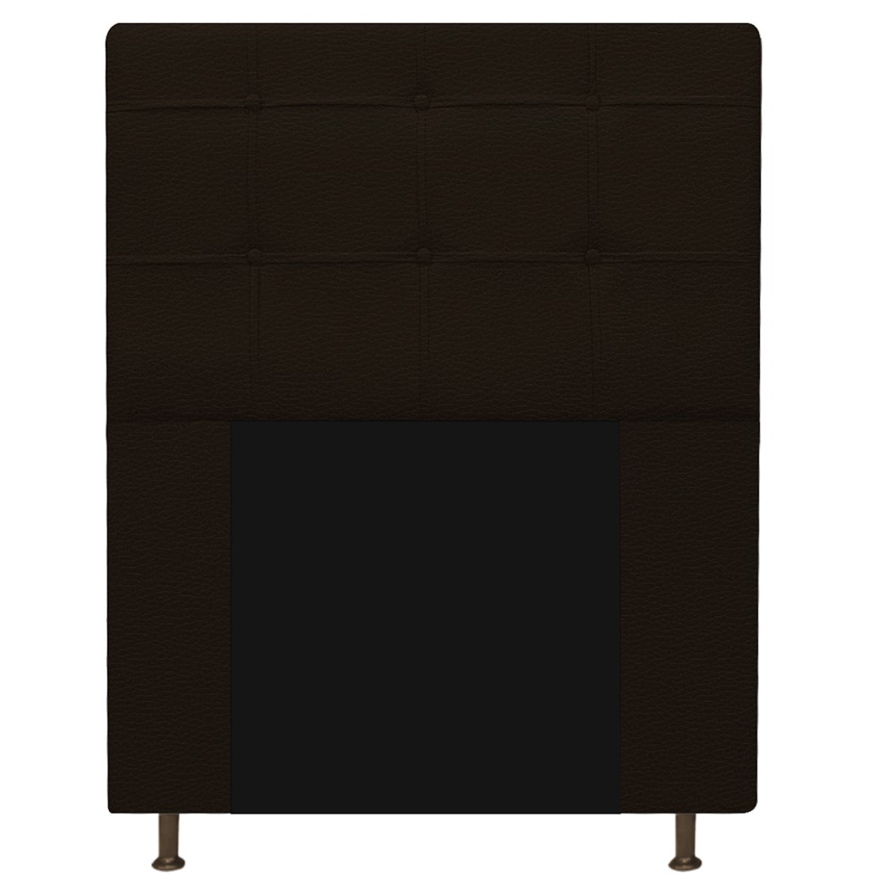 Kit Cabeceira e Calçadeira Baú Estofada Mel 90 cm Solteiro Com Capitonê Corano Marrom - Amarena Móveis