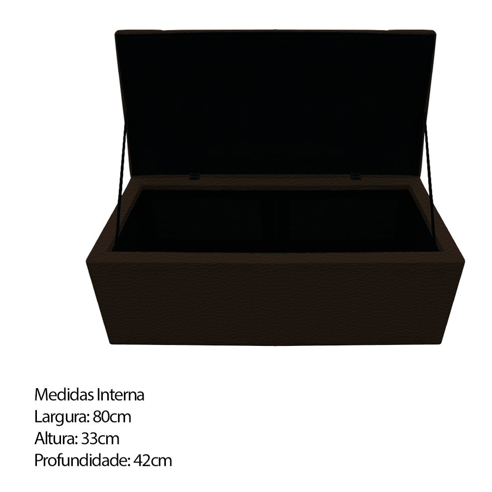 Kit Cabeceira e Calçadeira Baú Estofada Mel 90 cm Solteiro Com Capitonê Corano Marrom - Amarena Móveis