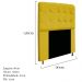 Kit Cabeceira e Calçadeira Baú Estofada Mel 90 cm Solteiro Com Capitonê Suede Amarelo - Amarena Móveis