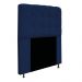 Kit Cabeceira e Calçadeira Baú Estofada Mel 90 cm Solteiro Com Capitonê Suede Azul Marinho - Amarena Móveis