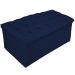 Kit Cabeceira e Calçadeira Baú Estofada Mel 90 cm Solteiro Com Capitonê Suede Azul Marinho - Amarena Móveis
