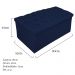 Kit Cabeceira e Calçadeira Baú Estofada Mel 90 cm Solteiro Com Capitonê Suede Azul Marinho - Amarena Móveis