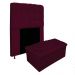 Kit Cabeceira e Calçadeira Baú Estofada Mel 90 cm Solteiro Com Capitonê Suede Bordô - Amarena Móveis