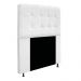 Kit Cabeceira e Calçadeira Baú Estofada Mel 90 cm Solteiro Com Capitonê Suede Branco - Amarena Móveis